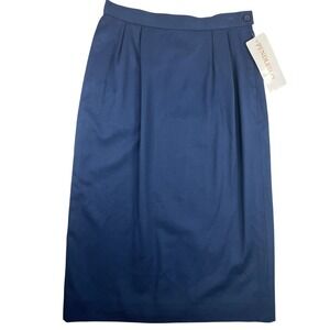 Pendleton Vintage 100% Virgin Wool Pencil Skirt Size 8 NWT Navy Blue Made in USA